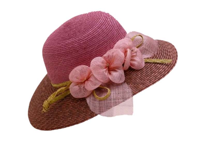 Chapeau paille naturelle cousue, femme Chapeau paille naturelle cousue, femme